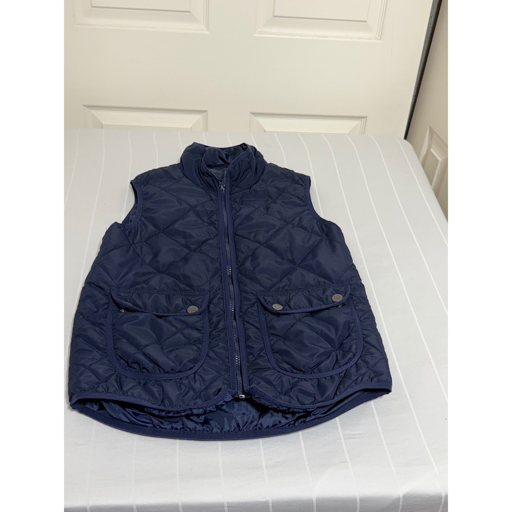 Aeropostale Womens Navy Blue Quilted Puffer Vest Full Zip Size Medium M